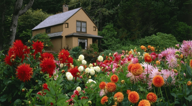 цветы в августе в саду
